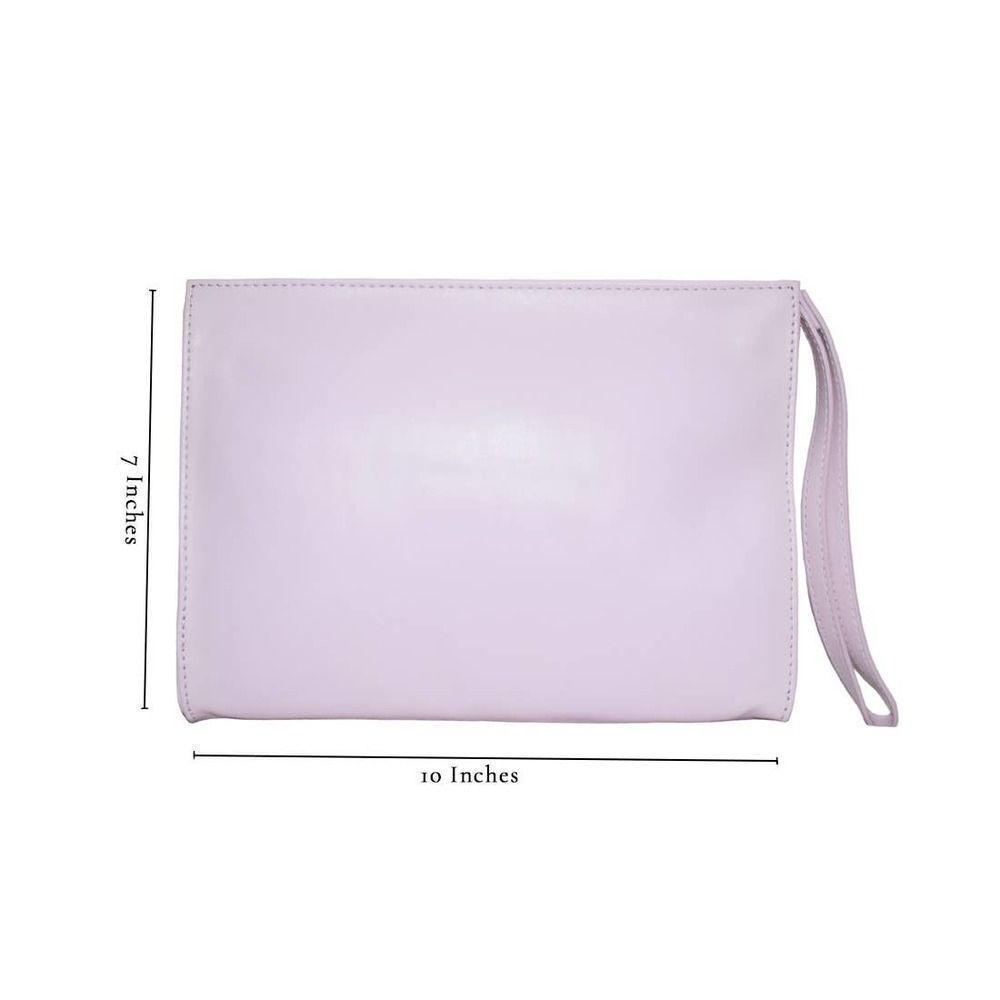 New Pink Leather Clutch Bag